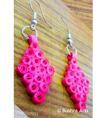 Quilled Rings Earrings Pink